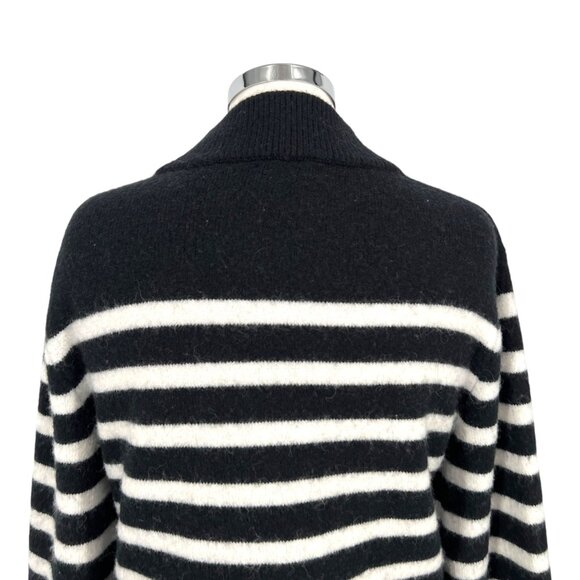 J.Crew Striped Supersoft Sweater Textured Black White Size XS - Picture 7 of 14